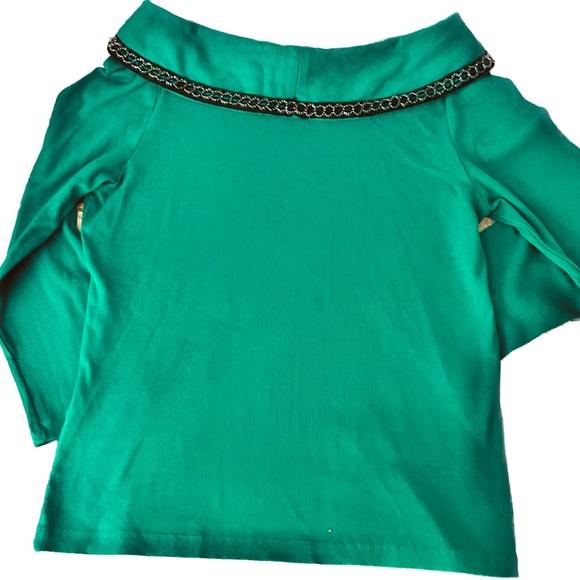 Rafaela Green Funnel Neck ribbed sweater - Picture 3 of 4